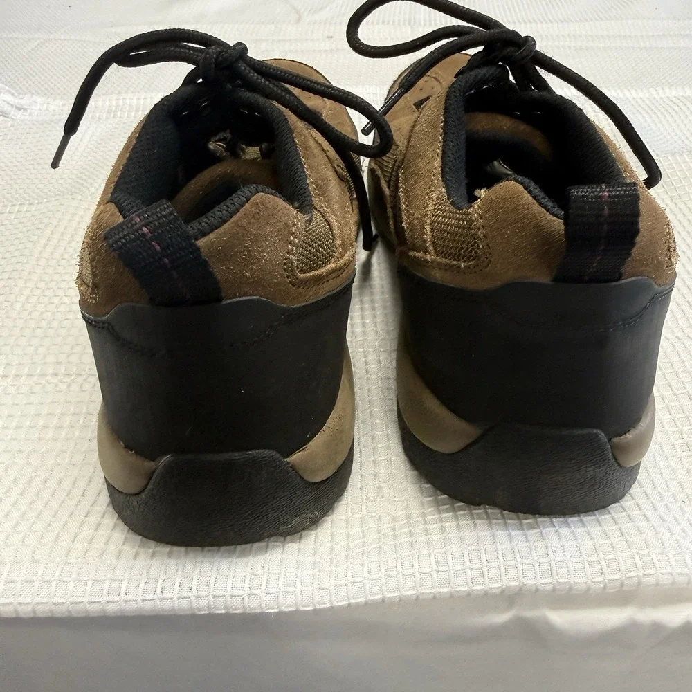 Lands End‎ 10 B Mens Hiking Shoes Brown Suede Walking Outdoor Water Resistant